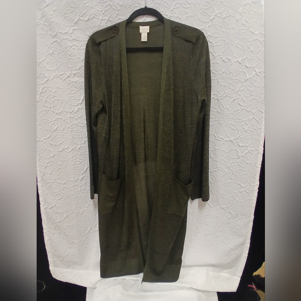 Olive Green Long Cardigan